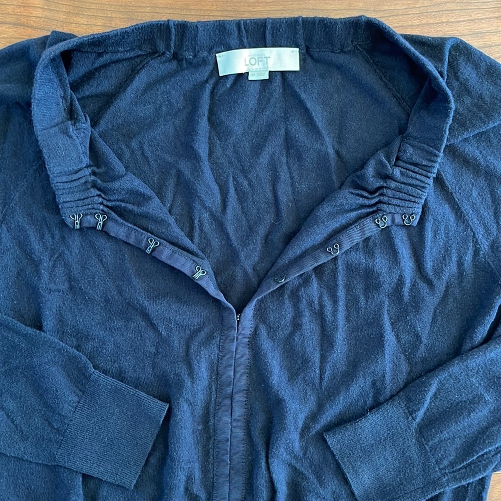 LOFT Dark Blue Cardigan - Picture 4 of 7